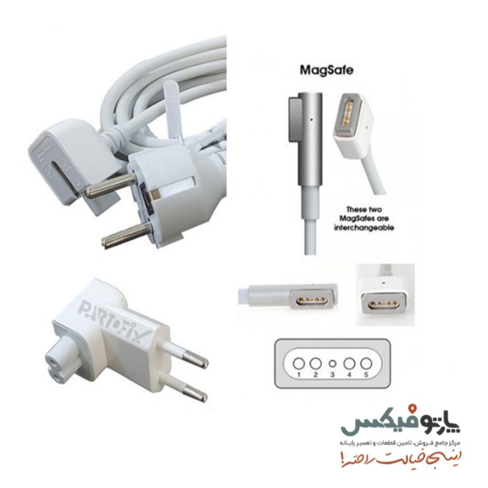 شارژر اورجینال لپ تاپ اپل مک بوک 18.5 ولت 4.6 آمپر 85 وات Apple MacBook سرکانکتور L-PIN