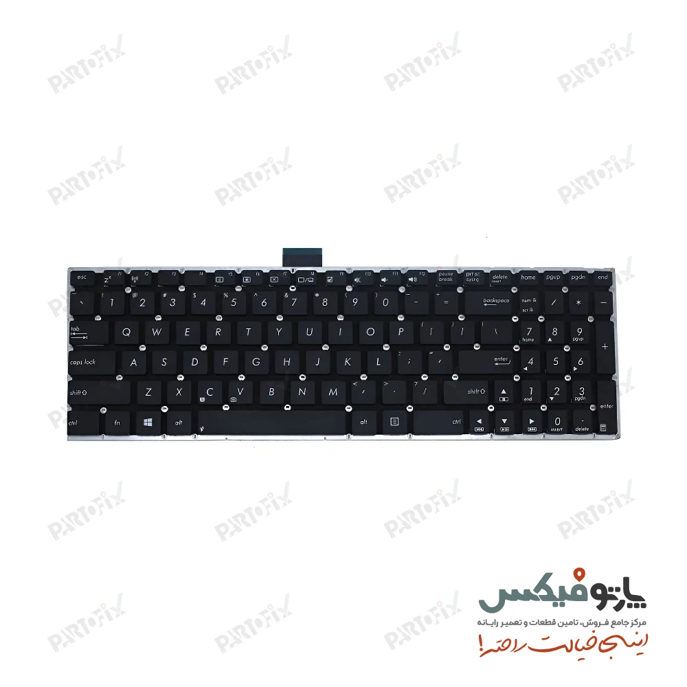 کیبورد لپ تاپ ایسوس Asus K555 X555 مشکی-اینترکوچک بدون فریم


