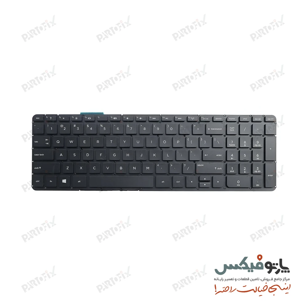 کیبورد لپ تاپ اچ پی HP Envy 15-J 17-J مشکی نقره‌ای- با فریم