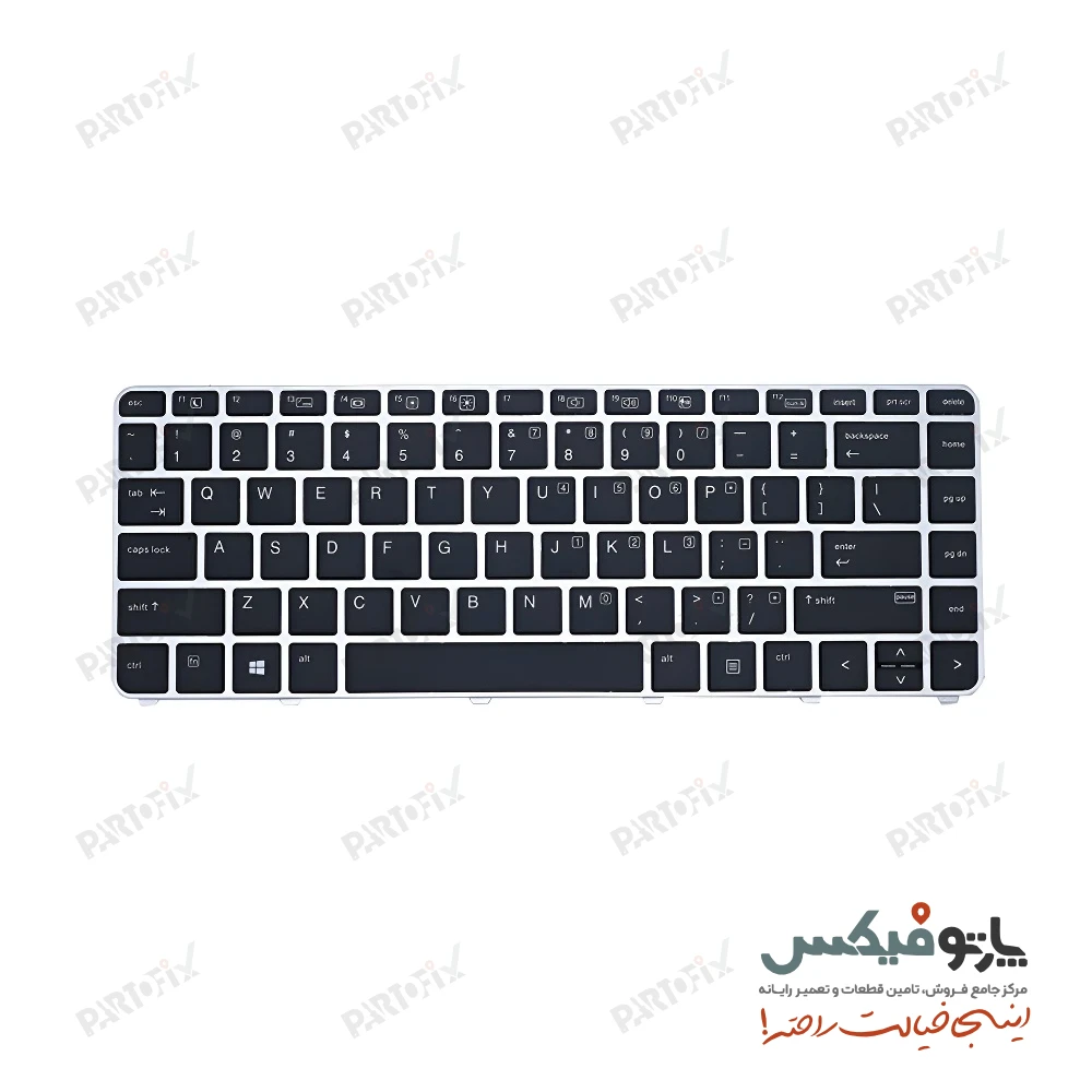 کیبورد لپ تاپ اچ پی HP EliteBook 840 G3 بدون موس و بکلایت-با فریم نقره‌ای