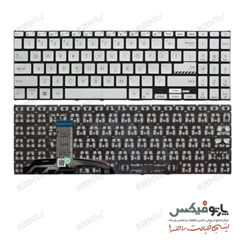 کیبورد لپ تاپ ایسوس X1503ZA نقره ای بدون بک لایت