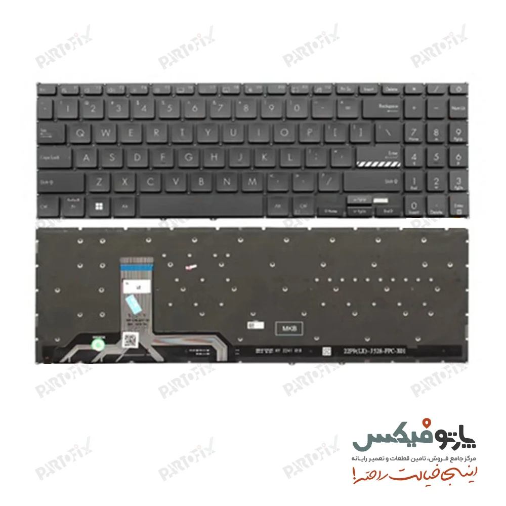 کیبورد لپ تاپ ایسوس X1503ZA مشکی بدون بک لایت